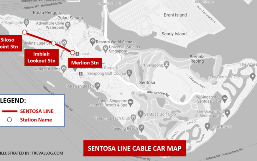 Sentosa Cable Car Map