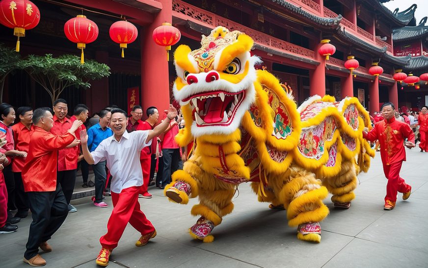 Lion Dance for Chinese New Year